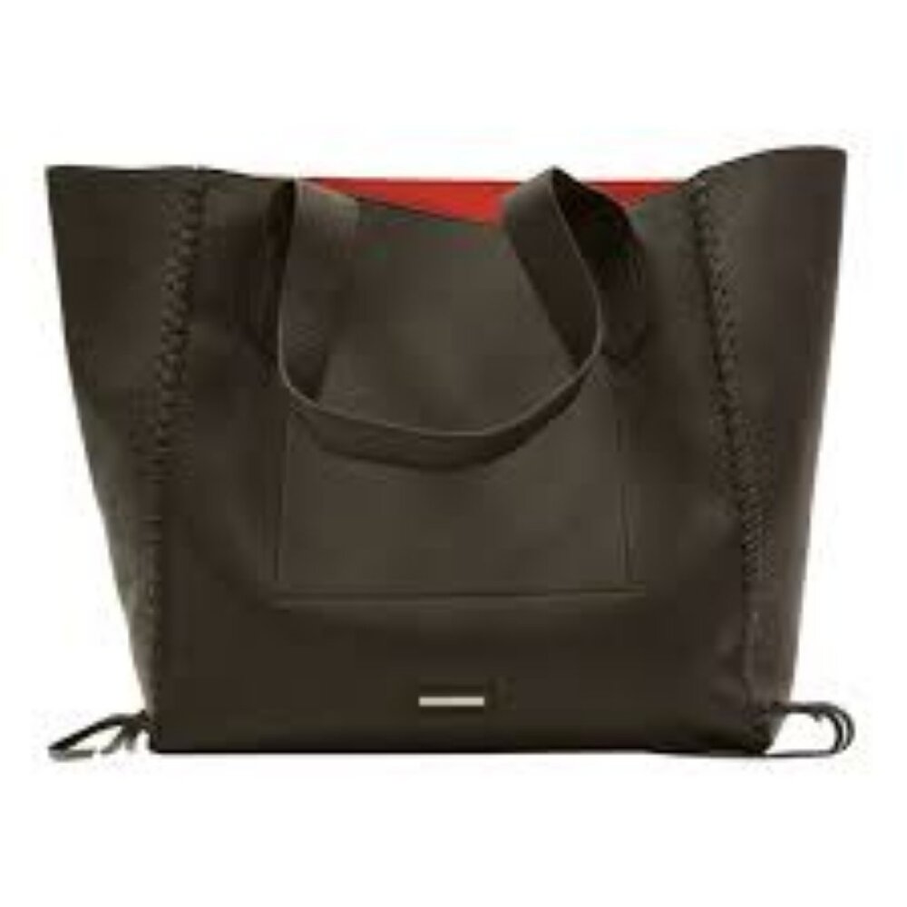 REBECCA MINKOFF  Medium Panama Black Leather Tote Handbag   New With Tags